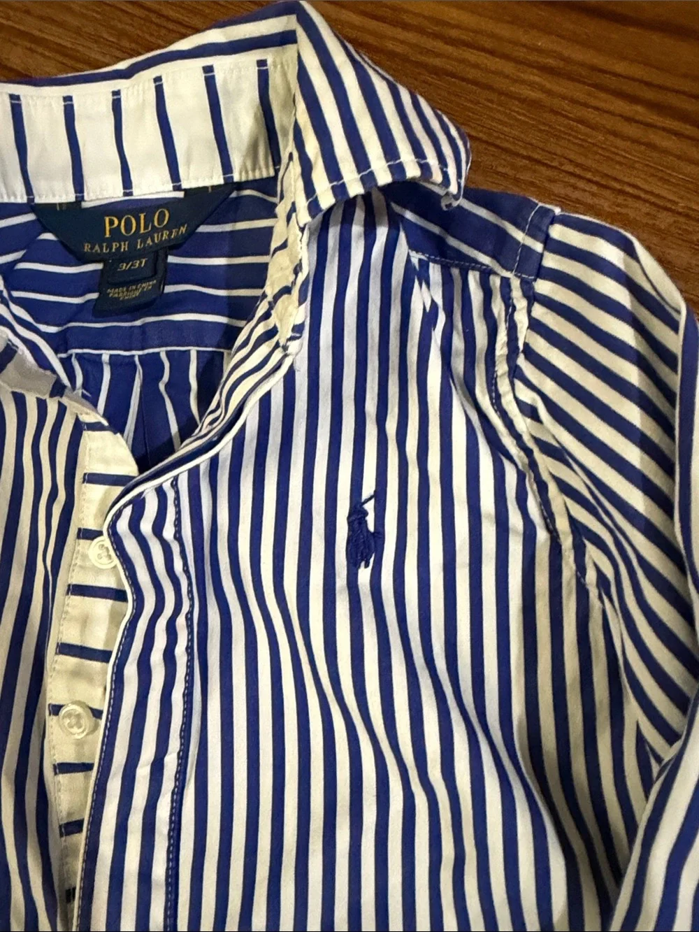 Ralph Lauren Blue and White Striped Button-Down Shirt #202